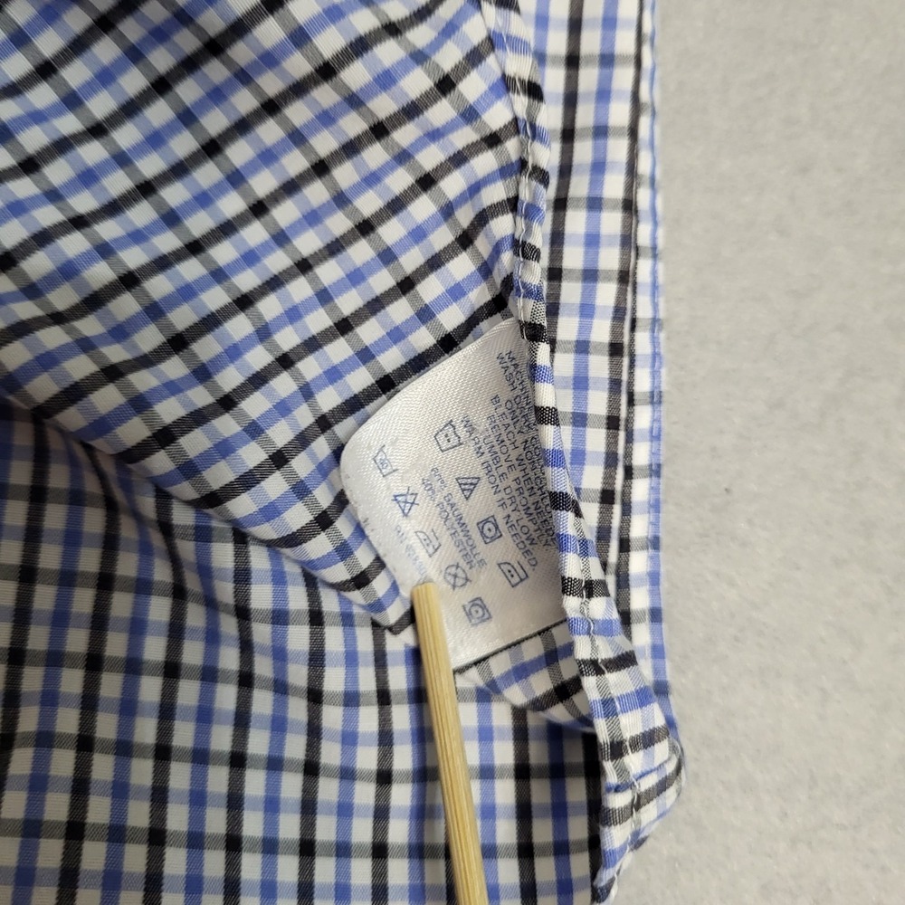 Lands End Checked Long Sleeve Button Down Casual Shirt Men's 15 1/2 (34-35) - Picture 7 of 9